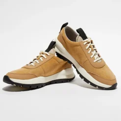 Baskets en Velours de Cuir Boroughs beiges