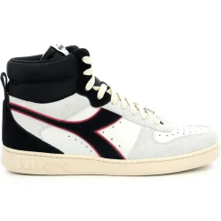 Baskets en Velours de Cuir Magic B blanc/noir