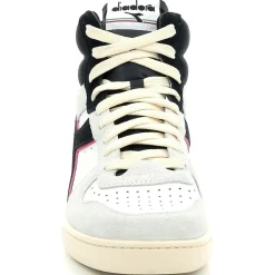 Baskets en Velours de Cuir Magic B blanc/noir