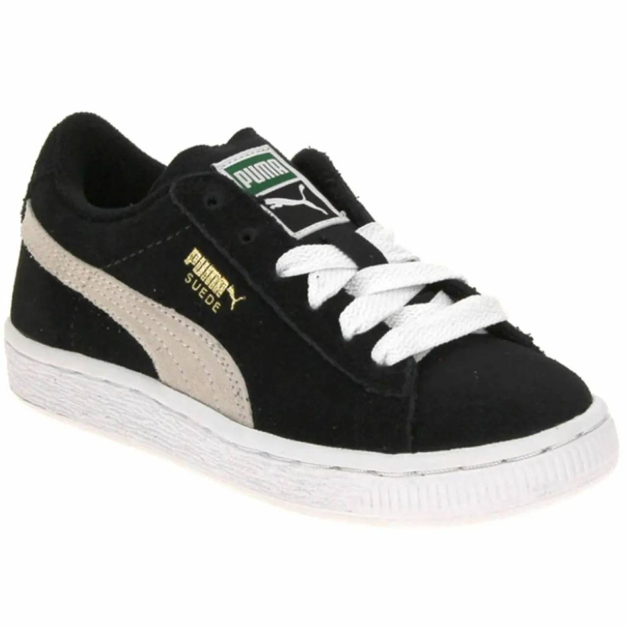 Baskets en Velours de Cuir à lacets noires