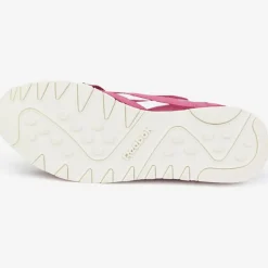 Baskets en Velours de Cuir & Mesh Cl Nylon Cn4018 rose foncé