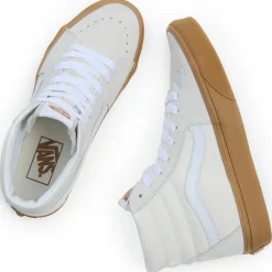 Baskets en Velours de Cuir & Velours côtelé SK8-Hi écrues