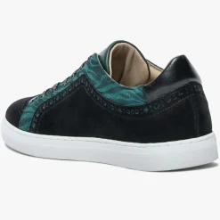 Baskets en Velours de Cuir Lilian vertes