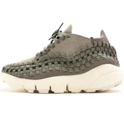 Baskets en Velours de Cuir Wmn Footscape Woven gris/vert/blanc