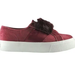 Baskets en velours Fur bordeaux
