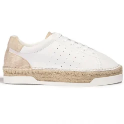 Baskets espadrilles en Cuir Lancry blanc/sable