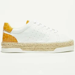 Baskets espadrilles en Cuir Lancry blanc/jaune