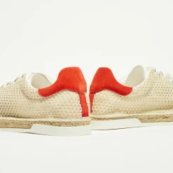 Baskets espadrilles en Cuir & Toile Lancry Beach beiges