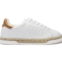 Baskets espadrilles en Cuir Lancry Roma blanc/doré