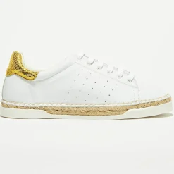 Baskets espadrilles en Cuir Lancry Roma blanc/jaune