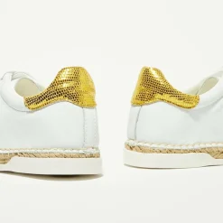 Baskets espadrilles en Cuir Lancry Roma blanc/jaune