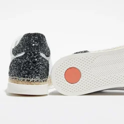 Baskets espadrilles en Cuir Lancry glitter blanc/vert