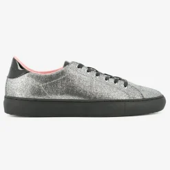 Baskets Evalie métallisées argentées