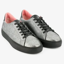 Baskets Evalie métallisées argentées