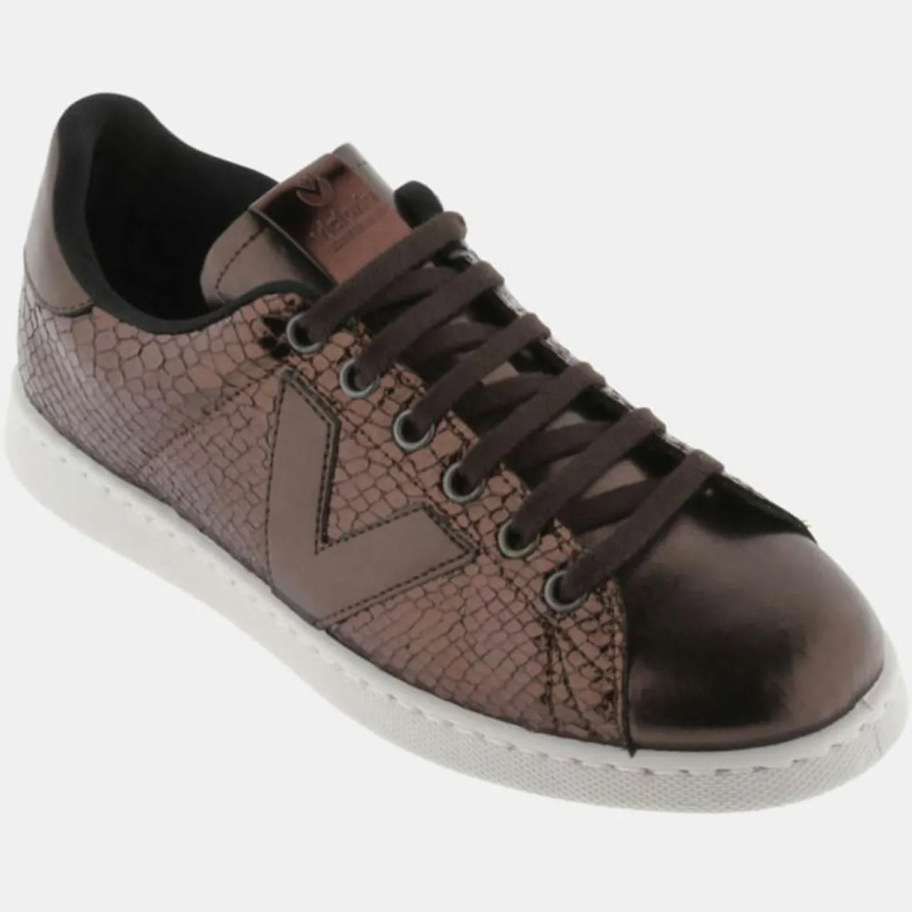 Baskets Indi embossé serpent bronze