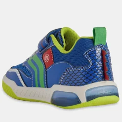 Baskets Inek à scratchs bleu/jaune