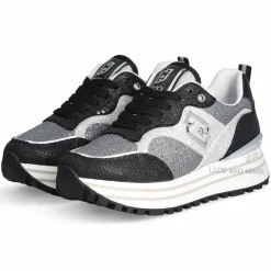 Baskets Maxi argenté/noir