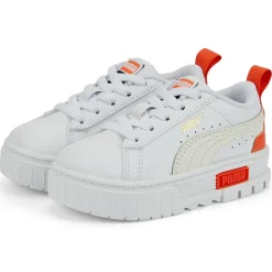 Baskets Mayze Lth AC blanc/orange