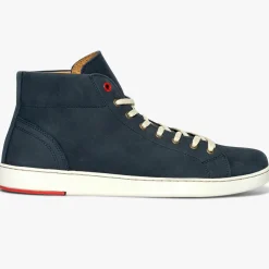 Baskets montantes en Velours de Cuir Hadrien marine