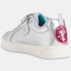 Baskets Skylin à scratchs métallisé argentées