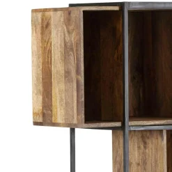 Bibliothèque 10 cases manguier stockholm naturel ciré - 85x35x180 cm