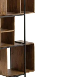 Bibliothèque 10 cases manguier stockholm naturel ciré - 85x35x180 cm