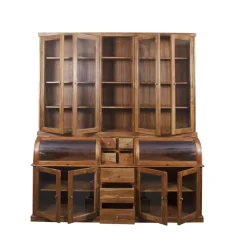 Bibliothèque 2 corps grand modèle Acacia Cara Marron - 209x52x232 cm