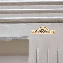 Bibliothèque 2 portes en acacia massif et plaquage marron - 130x55x220 cm