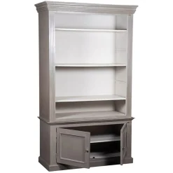 Bibliothèque 2 portes en acacia massif et plaquage marron - 130x55x220 cm