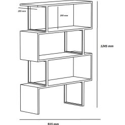 Bibliothèque Adriana chêne/noir - 91.5x124.5x29.5 cm