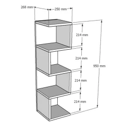 Bibliothèque Alin blanche - 25x95x27 cm