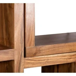 Bibliothèque asymétrique acacia greco miel - 75x30x185 cm