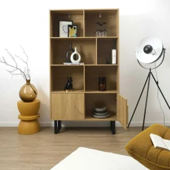 Bibliothèque Calypso marron/noir - 100x35x180 cm