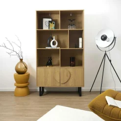 Bibliothèque Calypso marron/noir - 100x35x180 cm