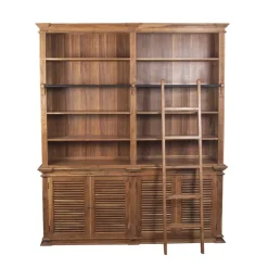 Bibliothèque échelle GM en acacia massif Marron - 200x45x235 cm