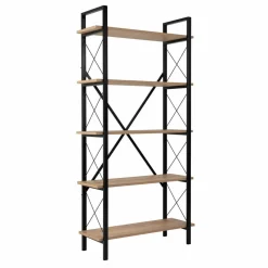 Bibliothèque Elysian chêne/noir - 180x90x33.5 cm