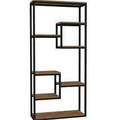 Bibliothèque emina noyer/noir - 85x182x29 cm