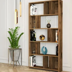 Bibliothèque lima noyer - 90x180x20 cm