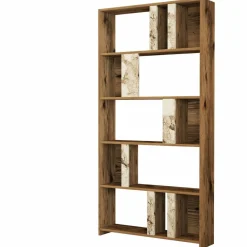 Bibliothèque Lima noyer/blanc - 90x180x20 cm