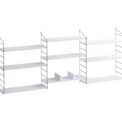 Bibliothèque lungo blanc/noir - 85x216x20 cm