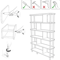Bibliothèque Meta pin atlantique - 120x168.5x28 cm