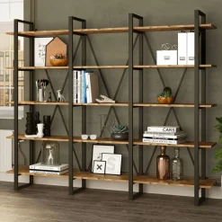 Bibliothèque ML4 marron - 219.6x34x180 cm