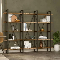 Bibliothèque ML4 marron - 219.6x34x180 cm