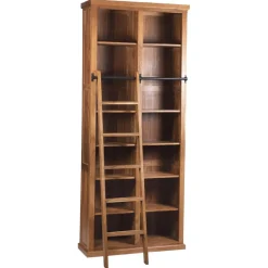 Bibliothèque ouverte échelle acacia emma marron - 100x35x240 cm