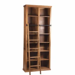 Bibliothèque ouverte échelle 200 cm Acacia Emma II Marron - 100x35x200 cm