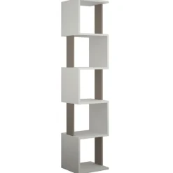 Bibliothèque Piri blanc/mocha - 35x161x30 cm