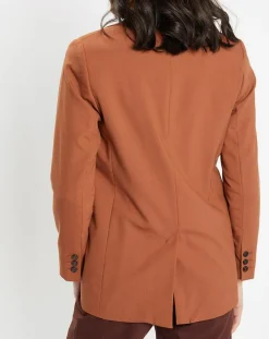 Blazer croisé en Laine mélangée Celeste marron