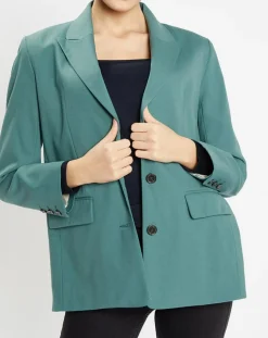 Blazer droit en Laine mélangée Cléo Oversize vert