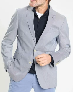 Blazer en Coton & Lin Milleraie bleu/blanc