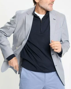 Blazer en Coton & Lin Milleraie bleu/blanc